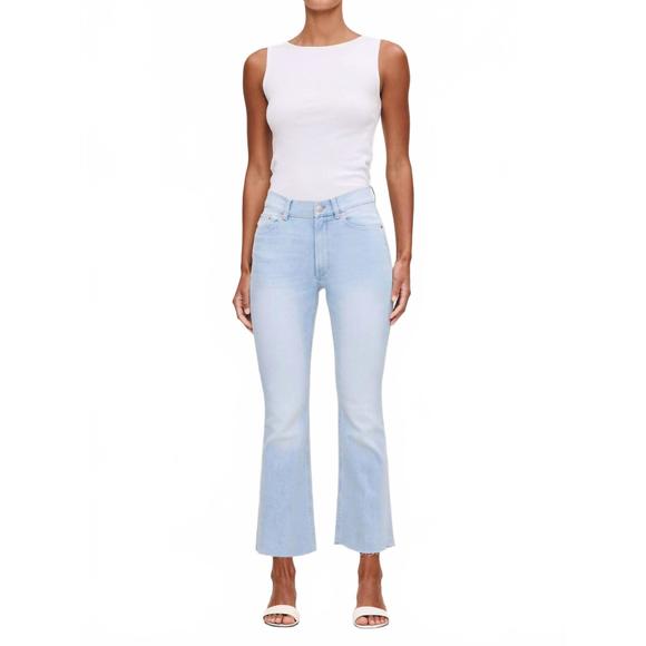 NEW DL1961 - WOMEN'S bridget boot high rise instasculpt crop in baby blue